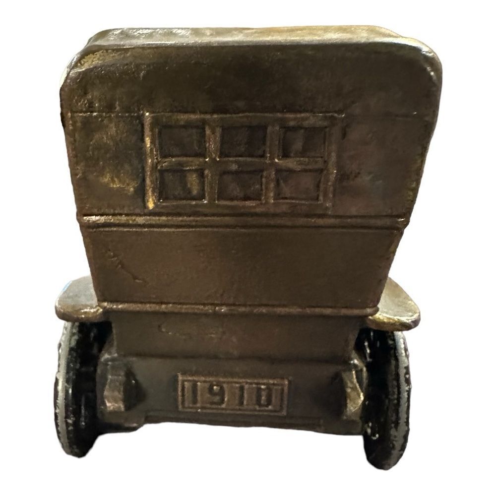 Vintage coin bank USA 1974 Banthrico Chicago 1910 Stanley Car Cast Metal Collect - Picture 3 of 12